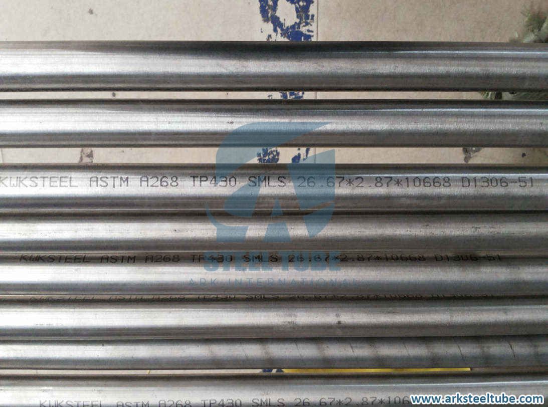 Stainless steel seamless tube TP430 for high temperature heat exchanger